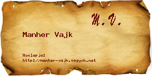 Manher Vajk névjegykártya